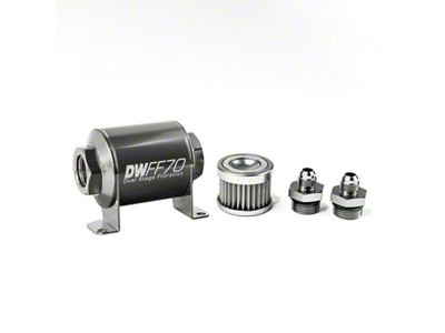 DeatschWerks Stainless Steel 6AN 5 Micron Universal Inline Fuel Filter - 8-03-070-005K-6