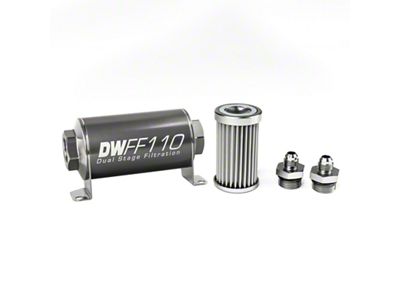 DeatschWerks Stainless Steel 6AN 5 Micron Universal Inline Fuel Filter - 8-03-110-005K-6