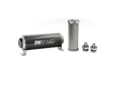 DeatschWerks Stainless Steel 6AN 5 Micron Universal Inline Fuel Filter - 8-03-160-005K-6