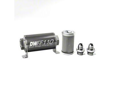 DeatschWerks Stainless Steel 8AN 10 Micron Universal Inline Fuel Filter - 8-03-110-010K-8