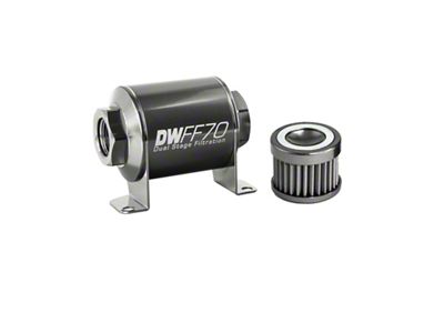 DeatschWerks Stainless Steel 8AN 40 Micron Universal Inline Fuel Filter - 8-03-070-040K