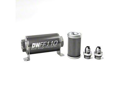 DeatschWerks Stainless Steel 8AN 40 Micron Universal Inline Fuel Filter - 8-03-110-040K-8