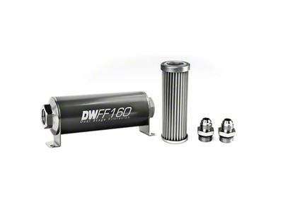 DeatschWerks Stainless Steel 8AN 5 Micron Universal Inline Fuel Filter - 8-03-160-005K-8