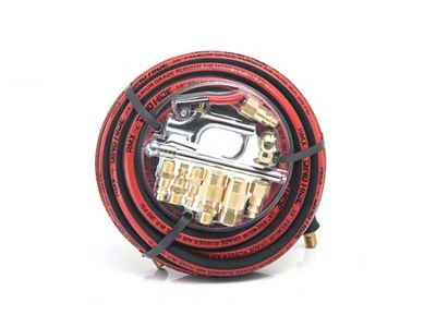 Dino-Hide Rubber Air Hose Assembly with 10-Piece Brass Kit; 3/8-Inch x 25-Foot