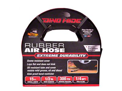 Dino-Hide Rubber Air Hose Assembly; 3/8-Inch x 15-Foot