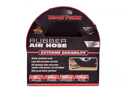 Dino-Hide Rubber Air Hose Assembly; 3/8-Inch x 25-Foot