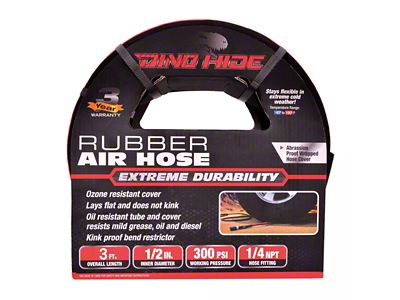 Dino-Hide Rubber Lead In Air Hose; 1/2-Inch x 3-Foot