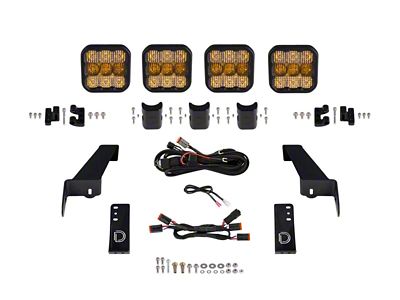 Diode Dynamics Jeep JL SS5 4-Pod CrossLink Grille Lightbar Kit - DD6827