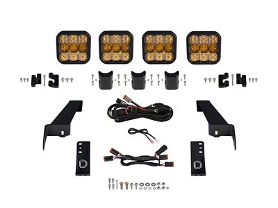 Diode Dynamics Jeep JL SS5 4-Pod CrossLink Grille Lightbar Kit - DD7269