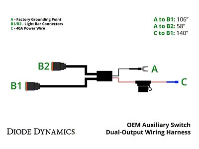 Diode Dynamics OEM Auxiliary Switch Dual-Output Wiring Harness - DD4056