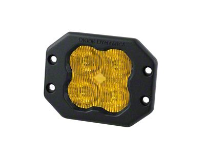 Diode Dynamics SS3 LED Pod Sport - Yellow SAE Fog Flush Single