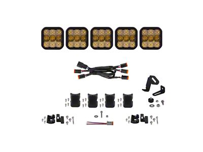 Diode Dynamics SS5 Pro Universal CrossLink 5-Pod Lightbar - Yellow - DD7243