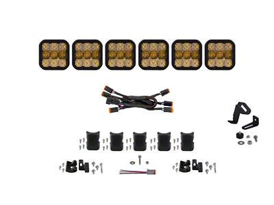 Diode Dynamics SS5 Pro Universal CrossLink 6-Pod Lightbar - Yellow - DD7245