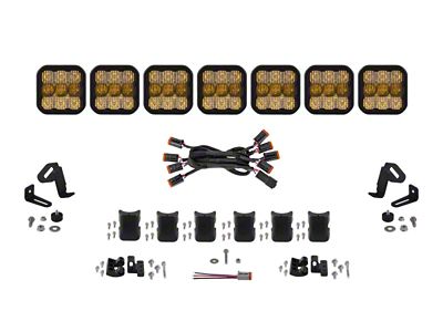 Diode Dynamics SS5 Pro Universal CrossLink 7-Pod Lightbar - Yellow - DD7247