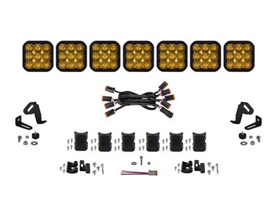 Diode Dynamics SS5 Pro Universal CrossLink 7-Pod Lightbar - Yellow - DD7259
