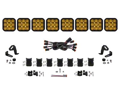 Diode Dynamics SS5 Pro Universal CrossLink 8-Pod Lightbar - Yellow