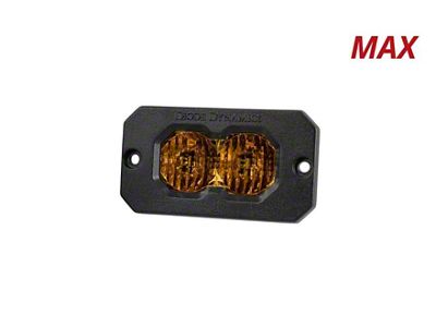 Diode Dynamics Stage Series C2 2.0 Max Flush Mount LED Pod Light with Amber Backlight; Yellow Flood (Universal; Some Adaptation May Be Required)