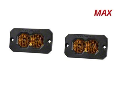Diode Dynamics Stage Series C2 2.0 Max Flush Mount LED Pod Lights with Amber Backlight; Yellow Combo/Driving (Universal; Some Adaptation May Be Required)