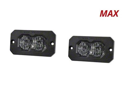 Diode Dynamics Stage Series C2 2.0 Max Flush Mount LED Pod Lights with Red Backlight; White Flood (Universal; Some Adaptation May Be Required)