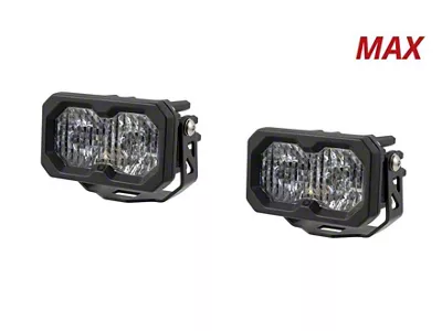 Diode Dynamics Stage Series C2 2.0 Max Standard LED Pod Lights with Amber Backlight; White Flood (Universal; Some Adaptation May Be Required)