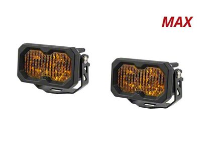 Diode Dynamics Stage Series C2 2.0 Max Standard LED Pod Lights with Amber Backlight; Yellow Flood (Universal; Some Adaptation May Be Required)