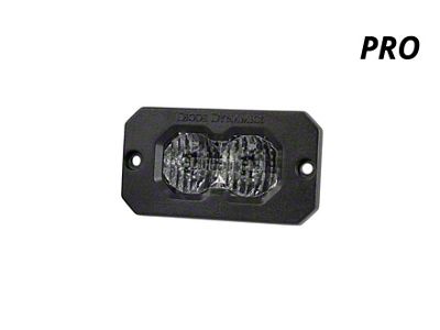 Diode Dynamics Stage Series C2 2.0 Pro Flush Mount LED Pod Light with Red Backlight; White Flood (Universal; Some Adaptation May Be Required)