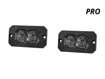 Diode Dynamics Stage Series C2 2.0 Pro Flush Mount LED Pod Lights with Red Backlight; White Combo/Driving (Universal; Some Adaptation May Be Required)