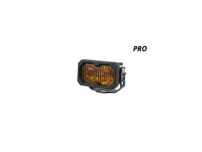 Diode Dynamics Stage Series C2 2.0 Pro Standard LED Pod Light with Amber Backlight; Yellow Flood (Universal; Some Adaptation May Be Required)