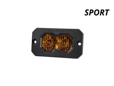 Diode Dynamics Stage Series C2 2.0 Sport Flush Mount LED Pod Light with Amber Backlight; Yellow Combo/Driving (Universal; Some Adaptation May Be Required)