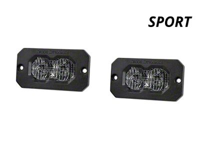 Diode Dynamics Stage Series C2 2.0 Sport Flush Mount LED Pod Lights with Red Backlight; White Combo/Driving (Universal; Some Adaptation May Be Required)