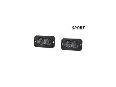 Diode Dynamics Stage Series C2 2.0 Sport Flush Mount LED Pod Lights with Red Backlight; White Flood (Universal; Some Adaptation May Be Required)