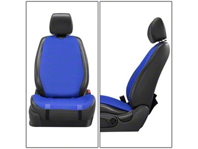 DNA Motoring Protex Plus Series Front Seat Covers; Blue/Black (Universal; Some Adaptation May Be Required)