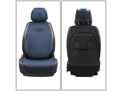 DNA Motoring Protex Plus Series Front Seat Covers; Navy Blue (Universal; Some Adaptation May Be Required)