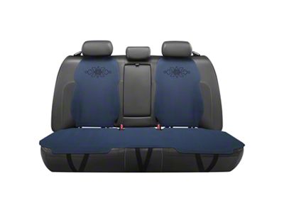 DNA Motoring Protex Plus Series Front and Rear Seat Covers; Navy Blue/Black (Universal; Some Adaptation May Be Required)