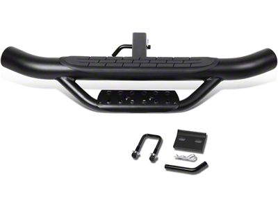 DNA Motoring 2-Inch Receiver Hitch Curved Step; Black (Universal; Some Adaptation May Be Required)