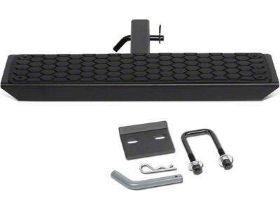DNA Motoring 2-Inch Receiver Hitch Flat Step Board; Black (Universal; Some Adaptation May Be Required)
