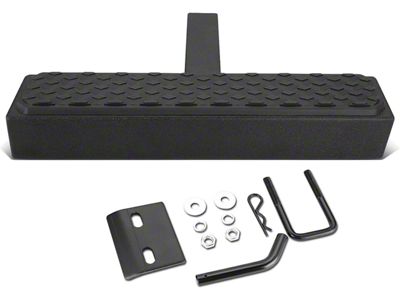 DNA Motoring 2-Inch Receiver Hitch Flat Step Board; Black (Universal; Some Adaptation May Be Required)