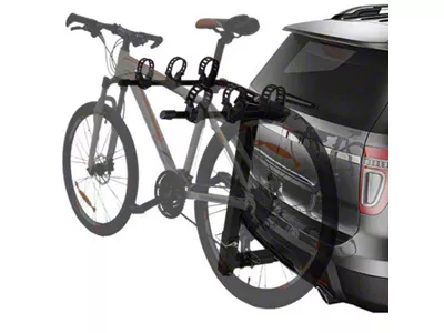 DNA Motoring 2-Inch Receiver Hitch Mounted 35-Degree Tilt Bike Rack; 3-Bike; Black (Universal; Some Adaptation May Be Required)