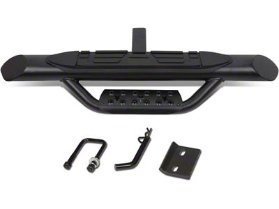 DNA Motoring 2-Inch Receiver Hitch Oval Step; Black (Universal; Some Adaptation May Be Required)