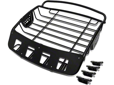 DNA Motoring Heavy Duty Roof Rack Cargo Basket; Black (Universal; Some Adaptation May Be Required)