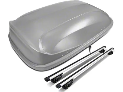 DNA Motoring Roof Rack Cross Bars with Lockable Cargo Box; 47-Inch Cross Bars; Gray (Universal; Some Adaptation May Be Required)