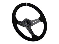 DND Performance Interior Carbon Fiber Suede Race Steering Wheel; 350mm Diameter; Red (Universal; Some Adaptation May Be Required)