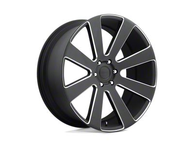 DUB 8-Ball Matte Black Milled Wheel; 24x10; 30mm Offset