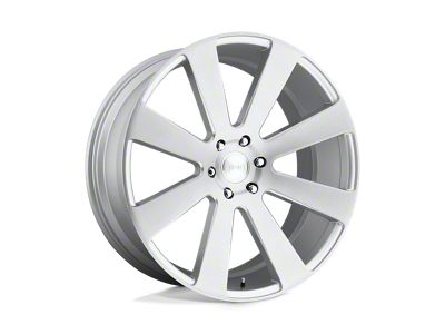 DUB 8-Ball Gloss Silver Brushed Wheel; 24x10; 20mm Offset