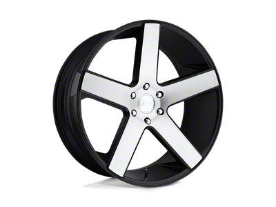 DUB Baller Gloss Black Brushed Wheel; 24x10; 30mm Offset; 6x135mm Bolt Pattern; 87.10mm Hub Bore