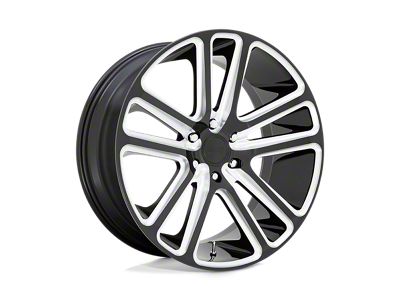 DUB Flex Gloss Black Milled Wheel; 24x10; 30mm Offset; 6x135mm Bolt Pattern; 87.10mm Hub Bore