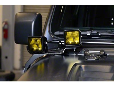 DV8 Offroad 3-Inch Elite Series LED Amber Pod Light; Flood Beam (Universal; Some Adaptation May Be Required)