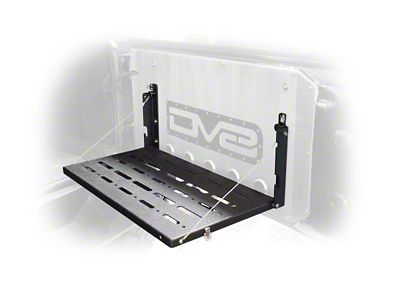 DV8 Offroad Jeep JK Tailgate Mounted Table Trail Table - Black - TTJK-01