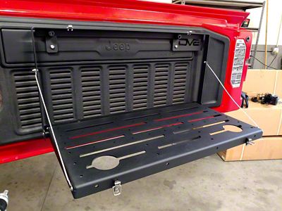 DV8 Offroad Jeep JL Tailgate Mounted Table Trail Table - Black - TTJL-01