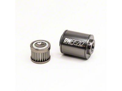 DeatschWerks Stainless Steel 10AN 10 Micron Universal Inline Fuel Filter - 8-03-070-010K